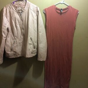 Debby racing jacket/ long sleeveless dress